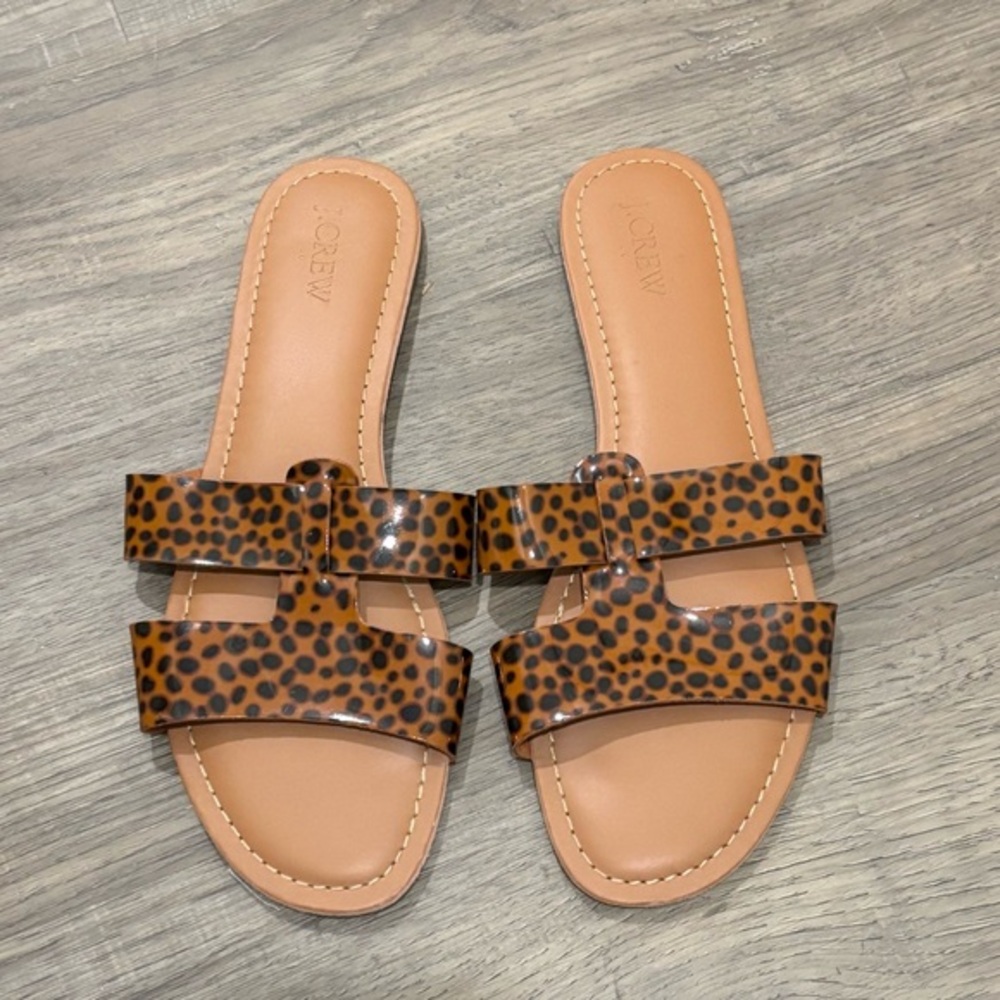 J.Crew Tortoise beachside slide sandals 9